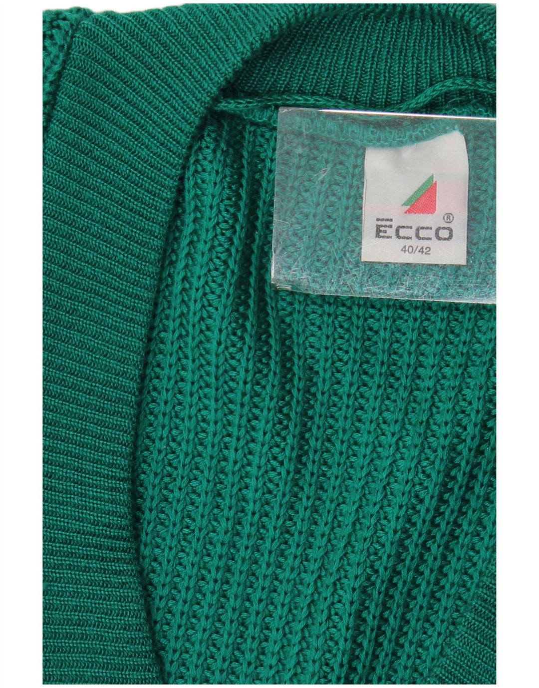 ECCO Damen Übergroßer Pullover mit V-Ausschnitt EU 40/42 Mittelgrünes Acryl