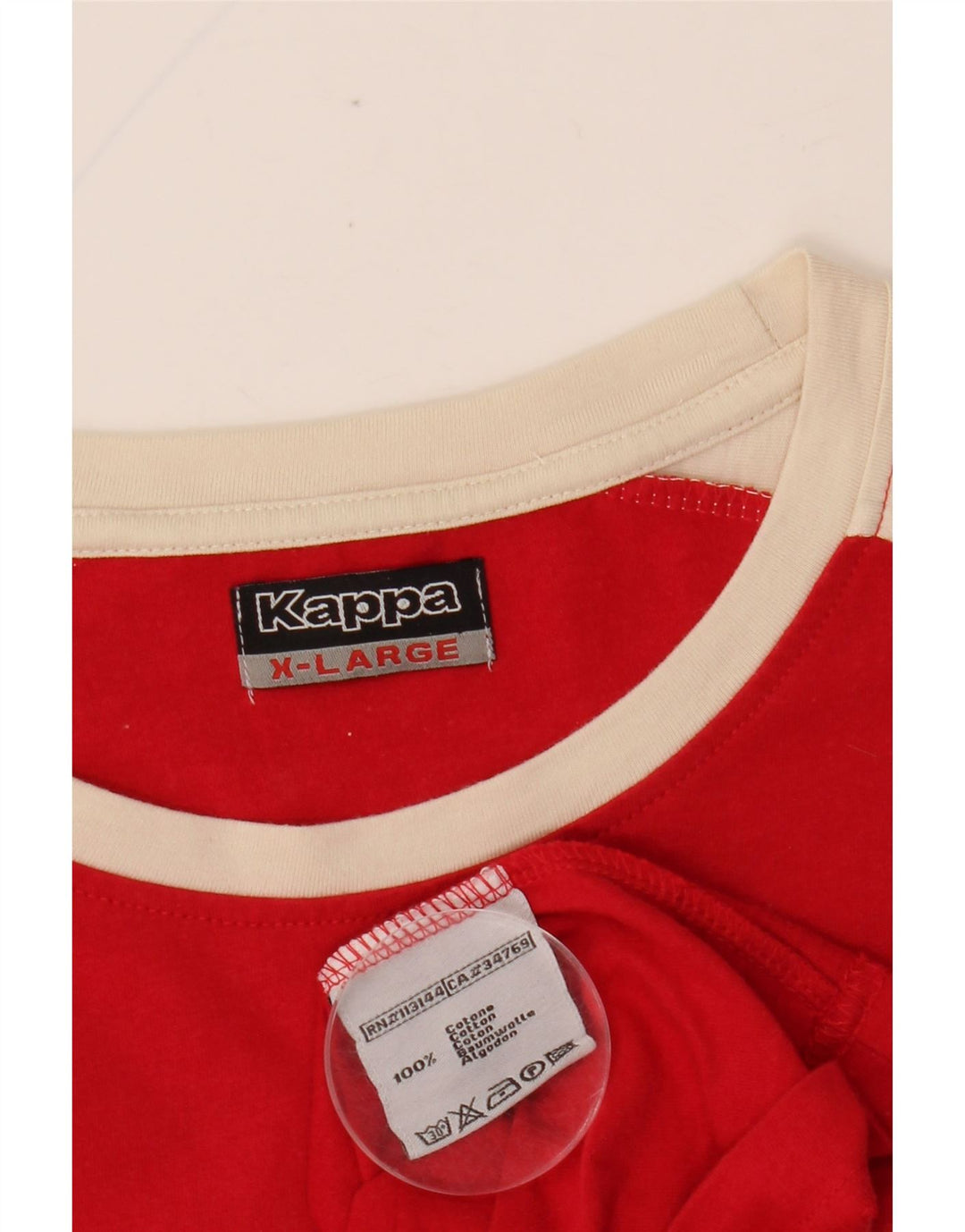 KAPPA Herren Top Langarm XL Rot Colourblock Baumwolle