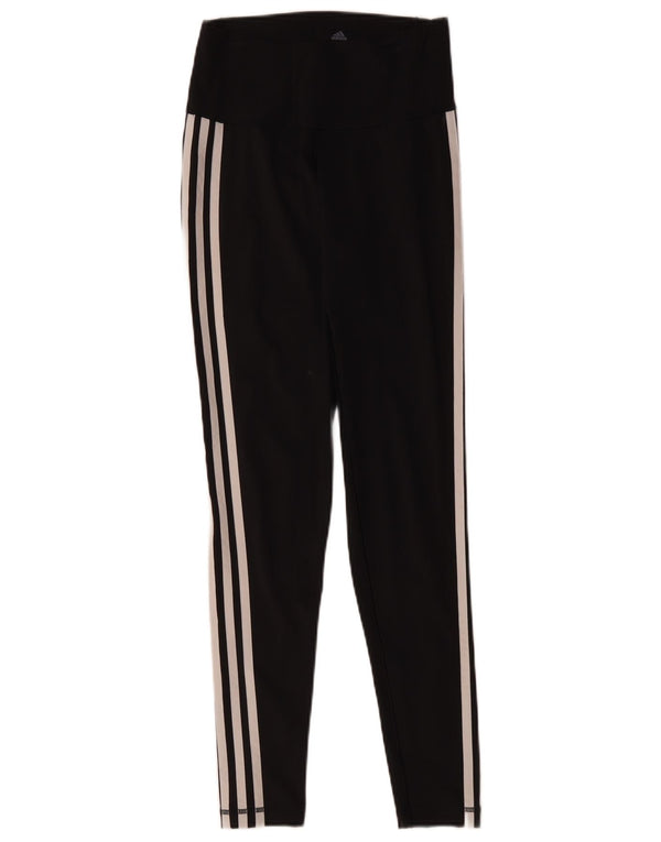 Adidas Damen Leggings UK 12/14 Medium Schwarz