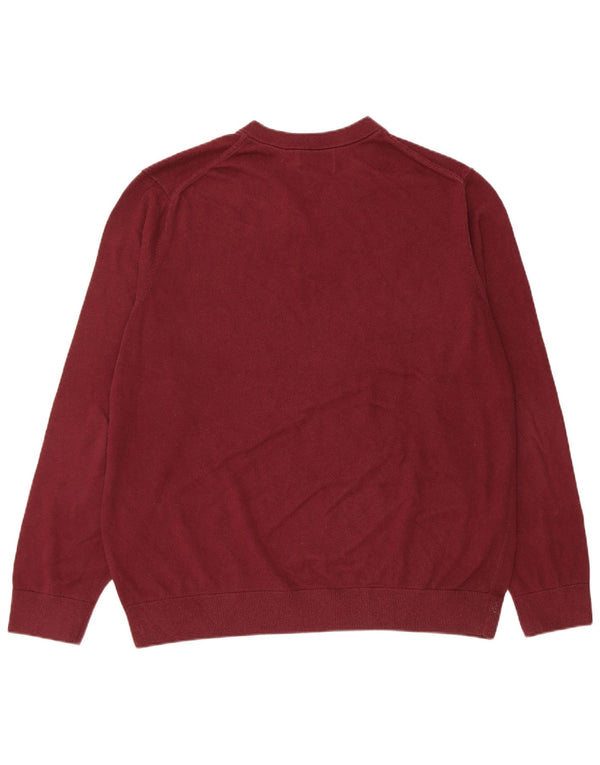 Nautica Herren-Pullover mit V-Ausschnitt, groß, XL, Burgunderrot, Baumwolle