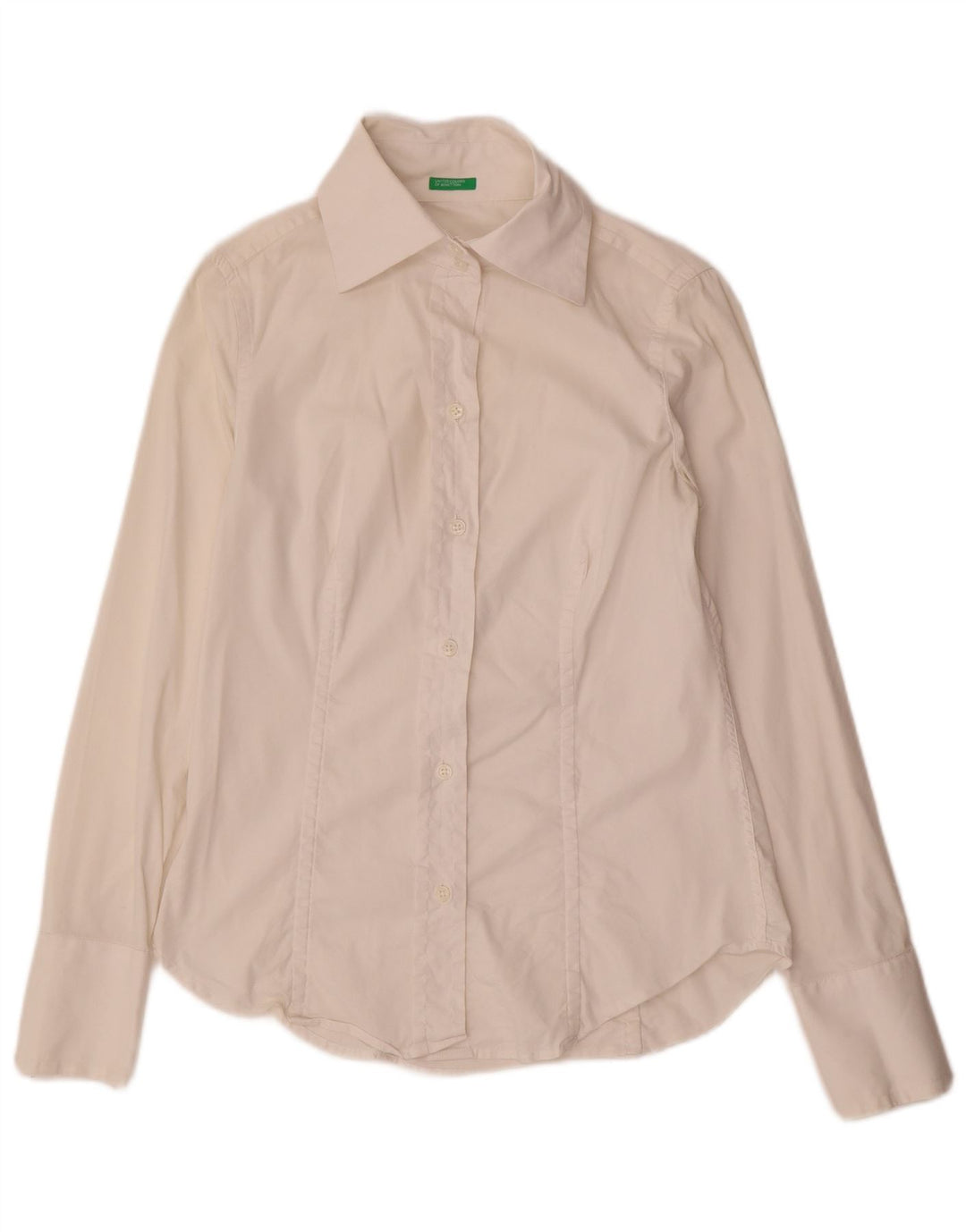 Benetton Damen-Hemd UK 12 Medium Weiß