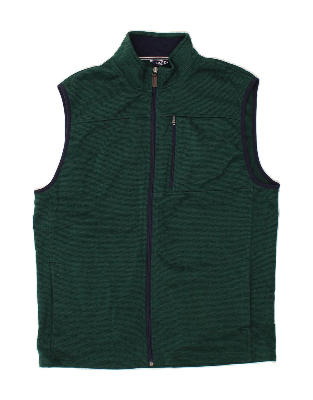 IZOD Mens Sleeveless Tracksuit Top Jacket Large Green Check Polyester Vintage Izod and Second-Hand Izod from Messina Hembry 