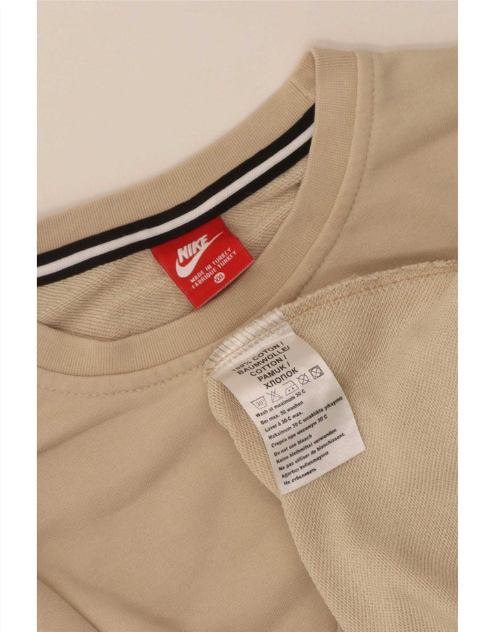 Nike Damen Sweatshirt Pullover UK 20 2XL Beige Baumwolle