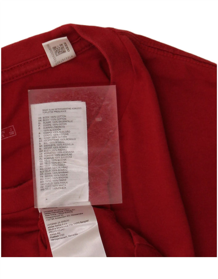 ADIDAS Herren Grafik T-Shirt Top Große rote Baumwolle