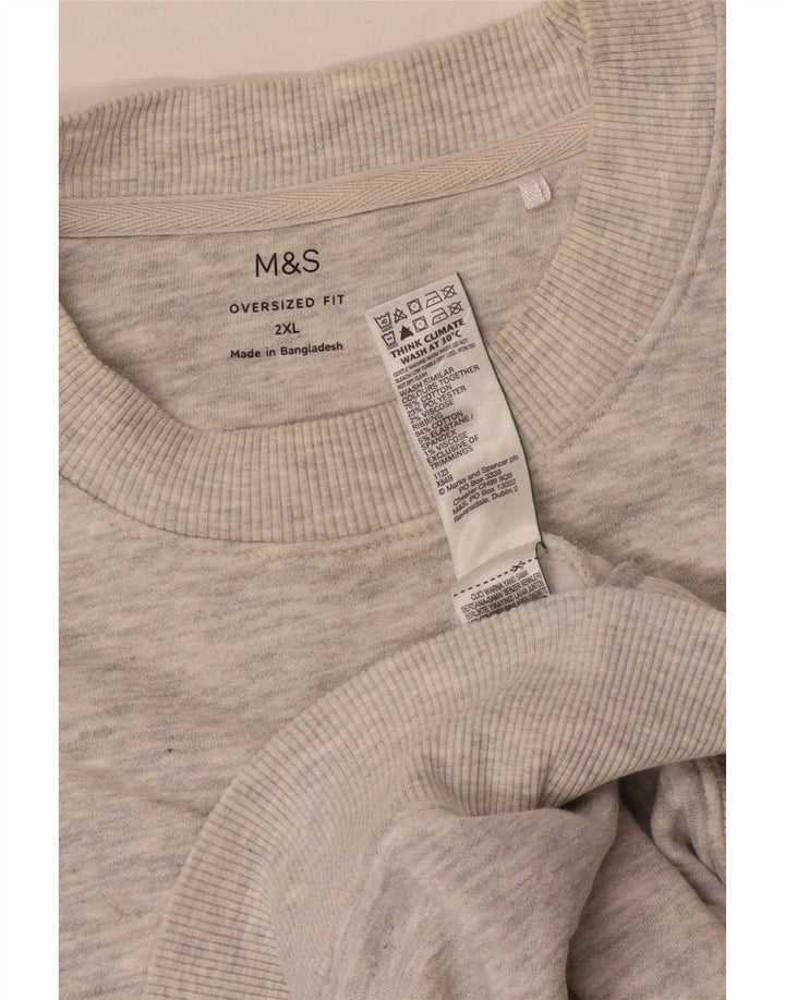 Marks & Spencer Herren-Sweatshirt in Übergröße, 2XL, grau meliert, Baumwolle