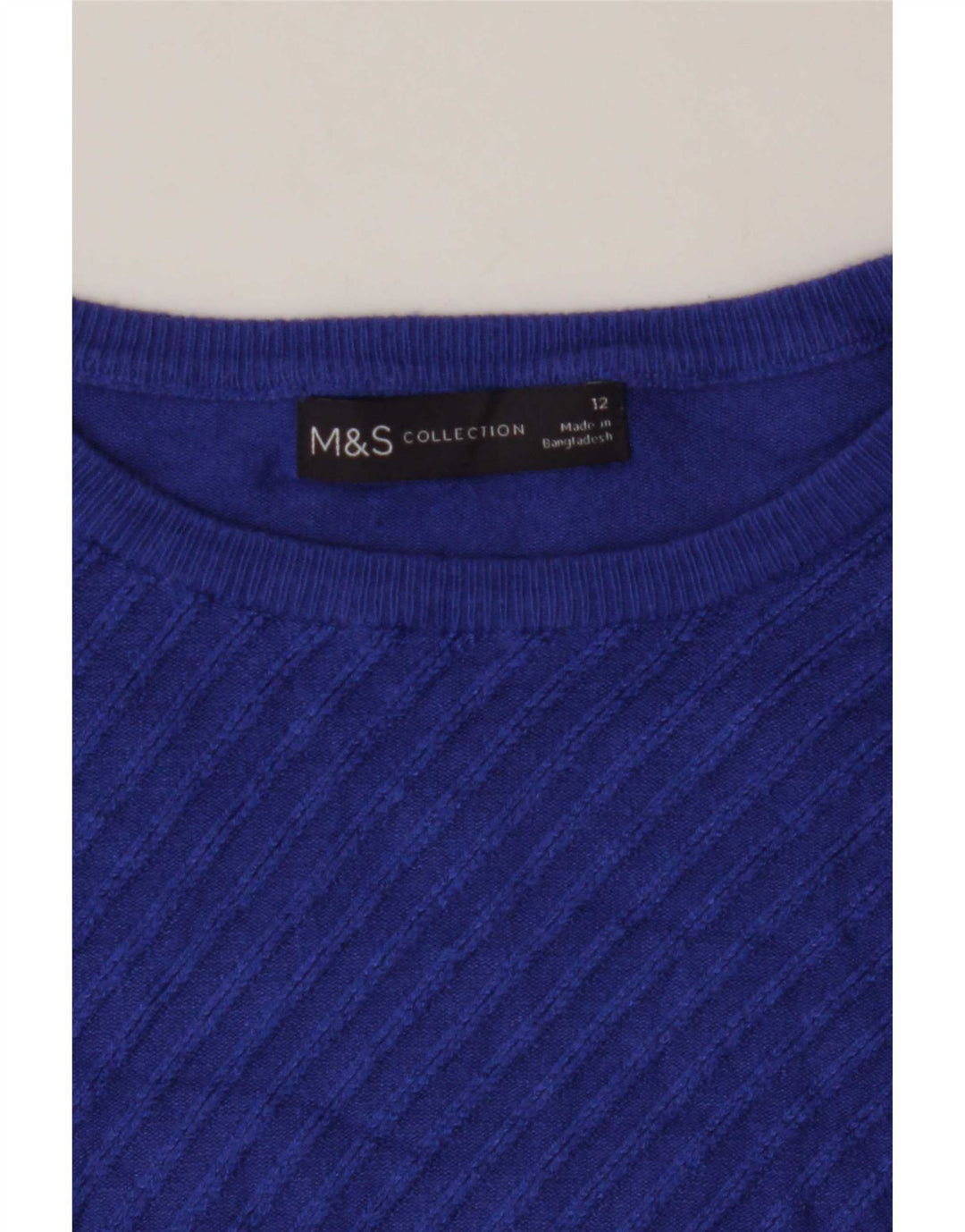 Marks & Spencer Damen-Pullover mit U-Boot-Ausschnitt, Gr. 12, Mittelblau