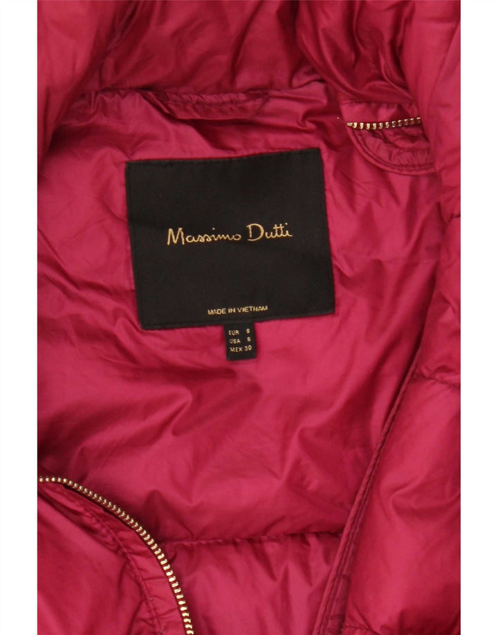 Massimo Dutti Damen Wattierte Jacke UK 10 Small Rosa Nylon
