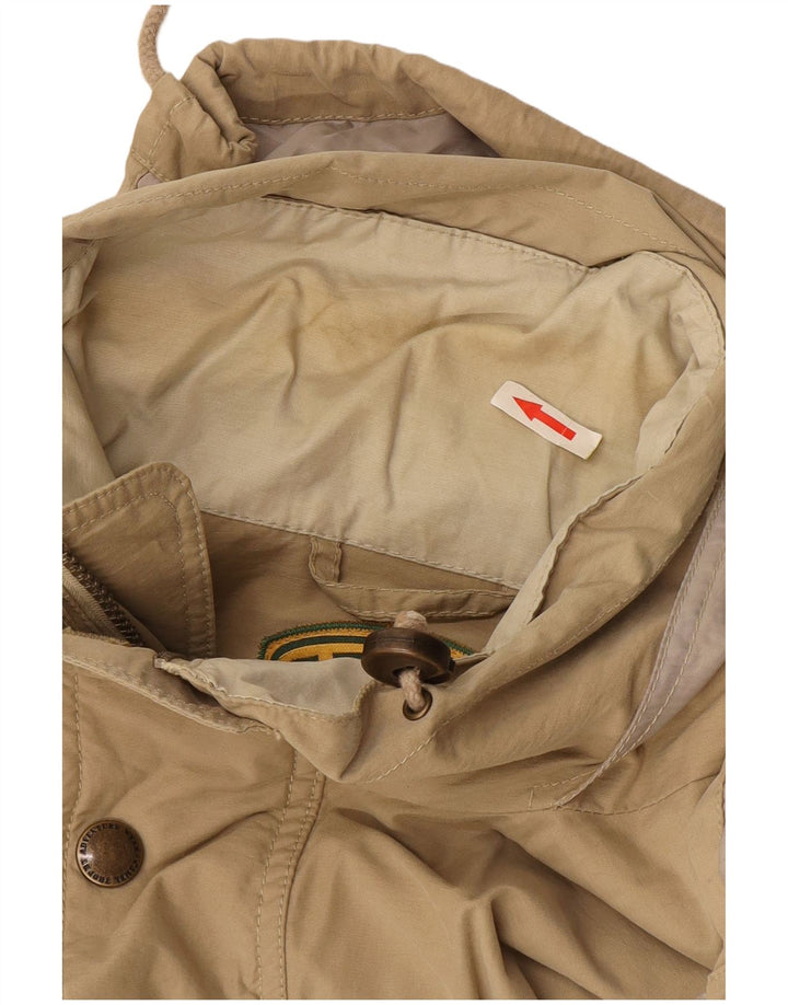 Camel Herren-Utility-Jacke mit Kapuze, UK 42, XL, beige Baumwolle