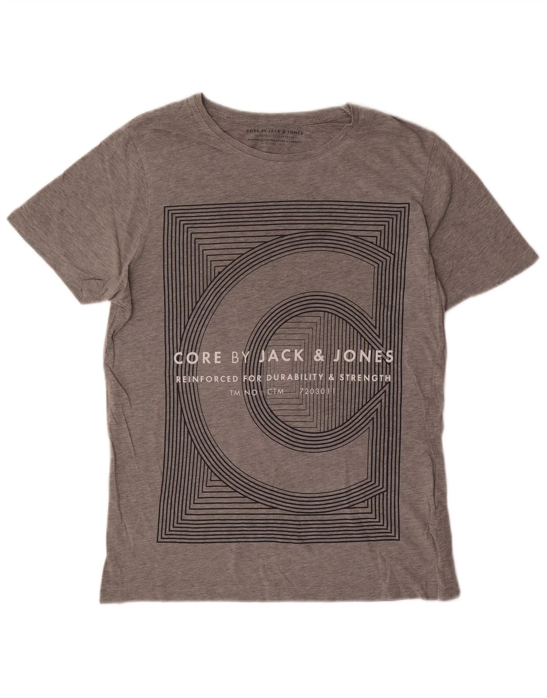 Jack & Jones Herren-T-Shirt mit Grafik, mittelgraue Baumwolle