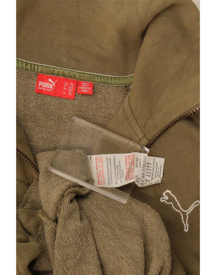 Puma Herren-Trainingsanzug mit grafischem Oberteil, 2XL, Khaki, Colourblock-Baumwolle