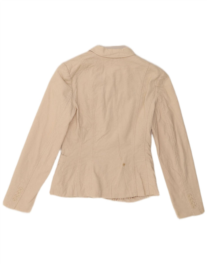 Zara Damen-Blazer aus Cord mit 3 Knöpfen, Gr. 8, Beige, Baumwolle
