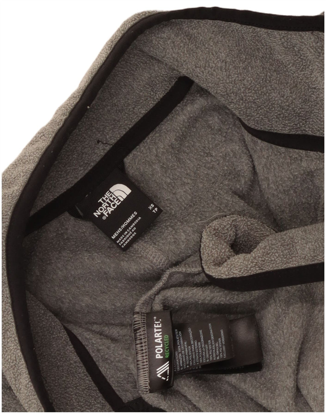 The North Face Herren-Fleecepullover mit Reißverschluss, XS, graues Polyester
