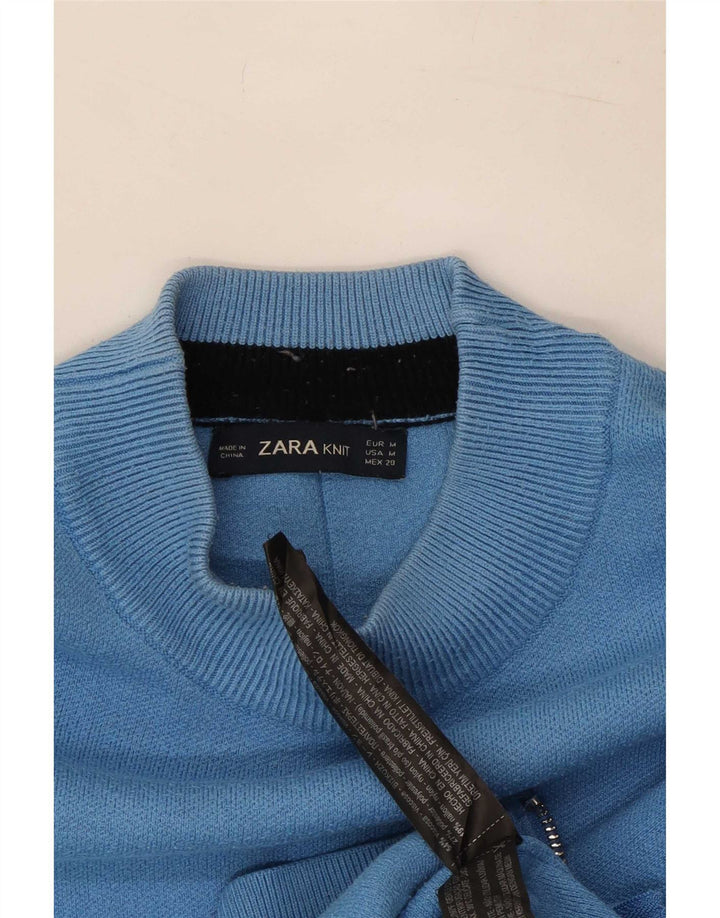 Übergroßer Pullover für Damen von Zara, UK 14, mittelblaue Viskose