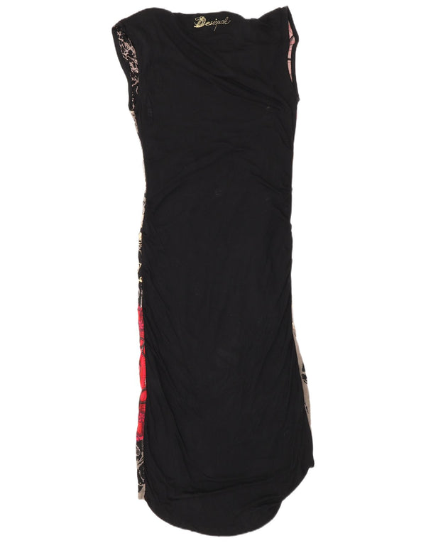 Designer-Damen-Maxikleid mit abstraktem Muster, Gr. 44, Größe L, mehrfarbig