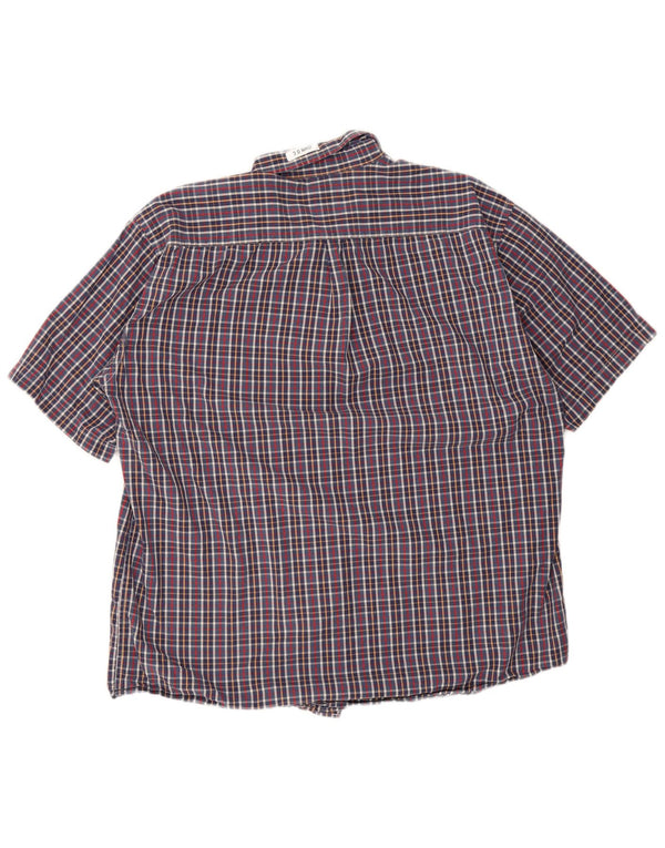 Gant Herren Kurzarm-Hemd mit normaler Passform, 3XL, blau kariert