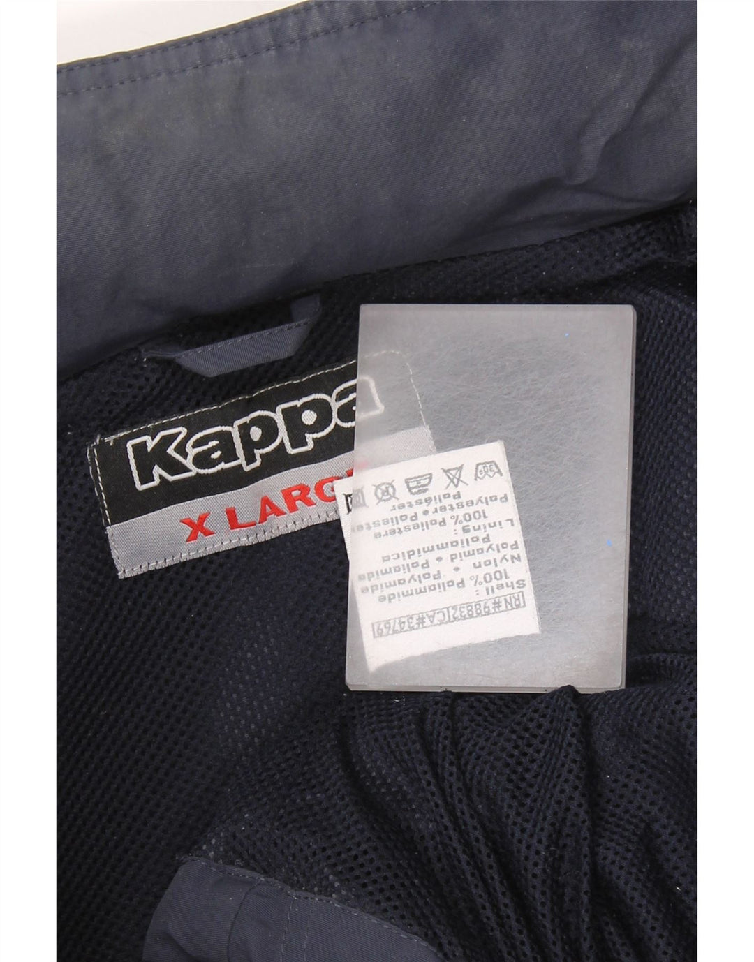 KAPPA Herren-Regenjacke mit Kapuze, UK 42, XL, Marineblau, Polyamid