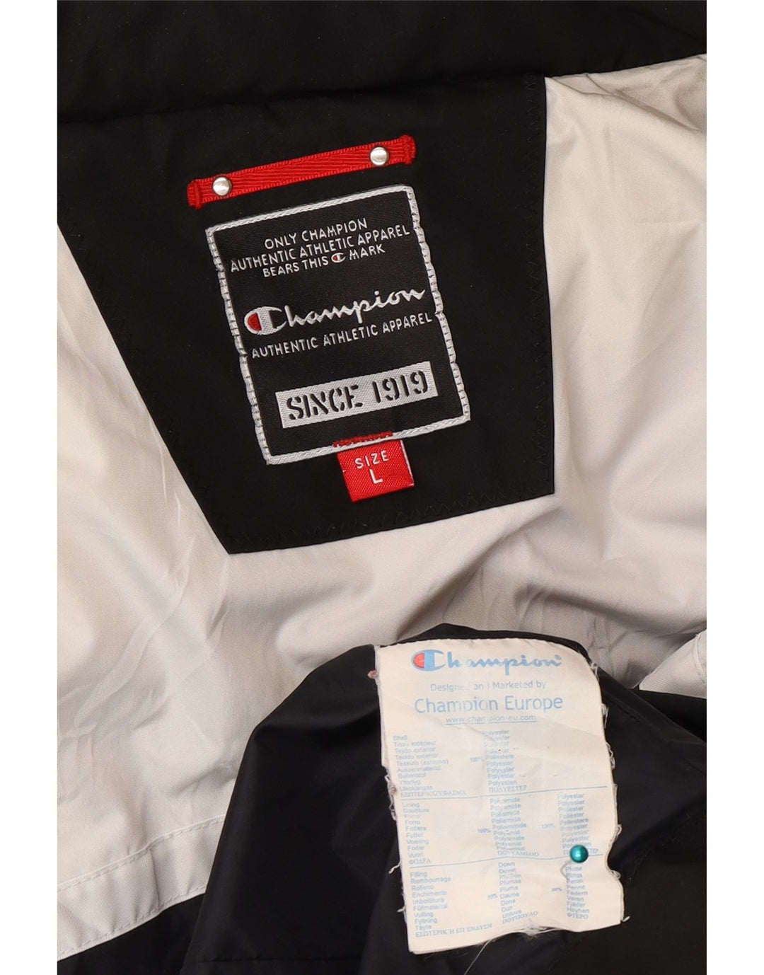 Champion Damen Wattierte Jacke UK 16 Large Schwarz Polyester