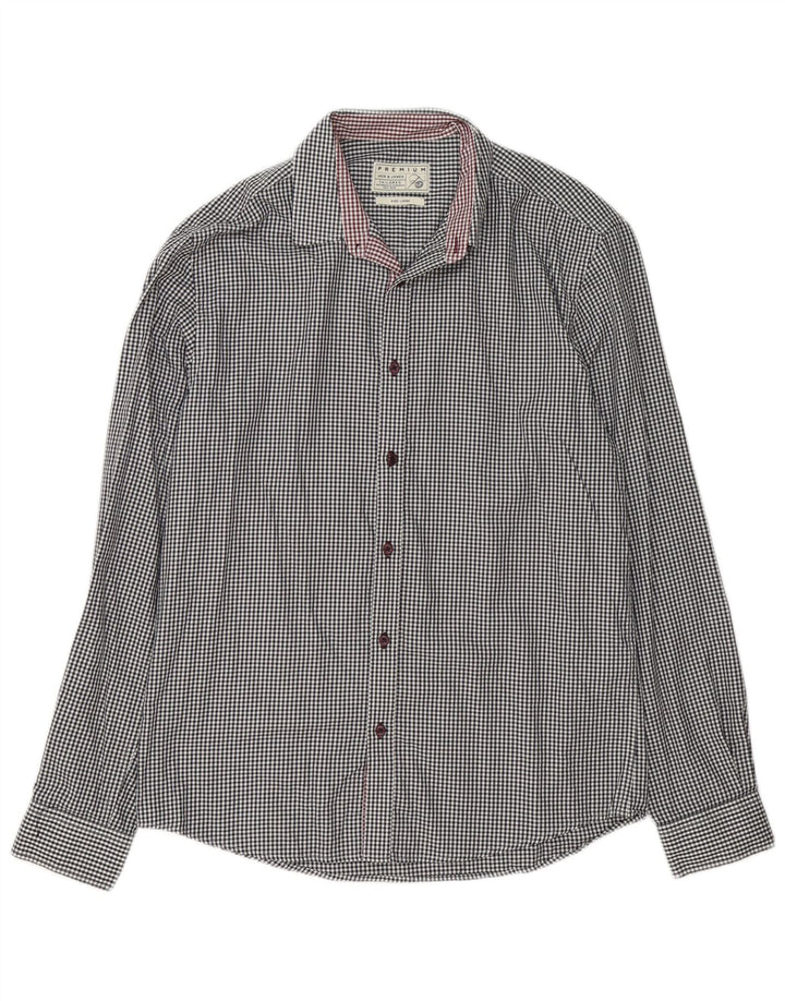 Jack & Jones Herrenhemd, groß, weiße Gingham-Baumwolle