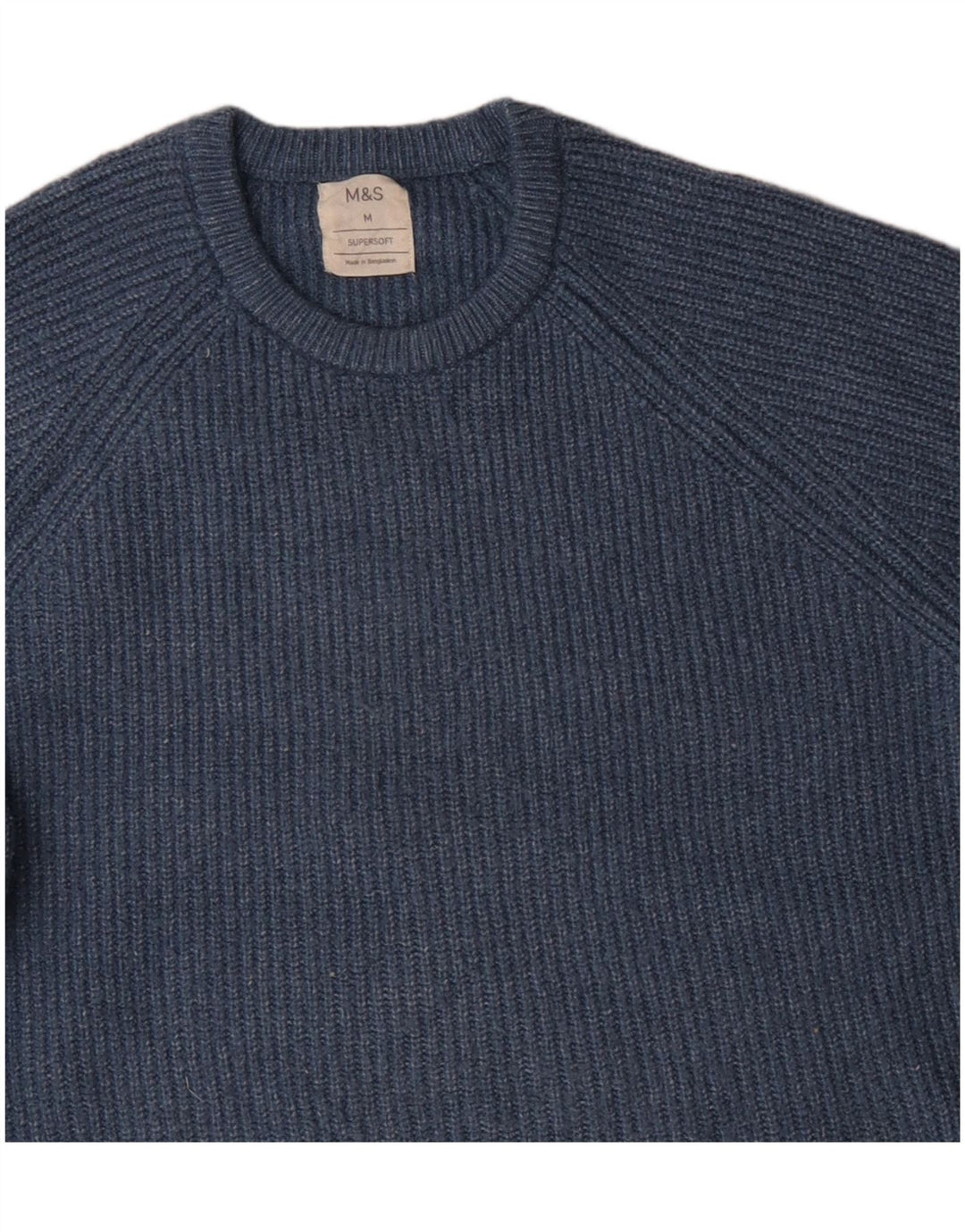 Marks & Spencer Herren-Pullover mit Rundhalsausschnitt, Mittelblau, Polyamid