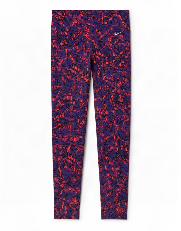 Nike Womens Dri Fit Leggings UK 4 XS Purple Camouflage