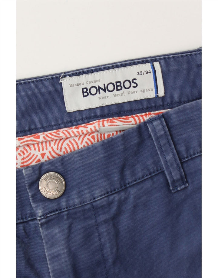 BONOBOS Gerade Chino-Hose für Herren, W35, L34, Blau, Baumwolle