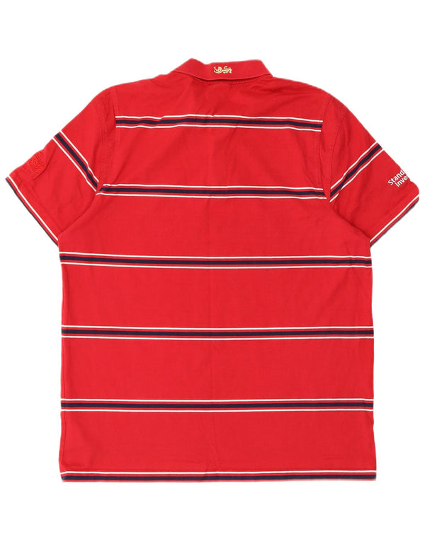 Canterbury Herren-Poloshirt mit Grafik, XL, rot gestreift, Baumwolle