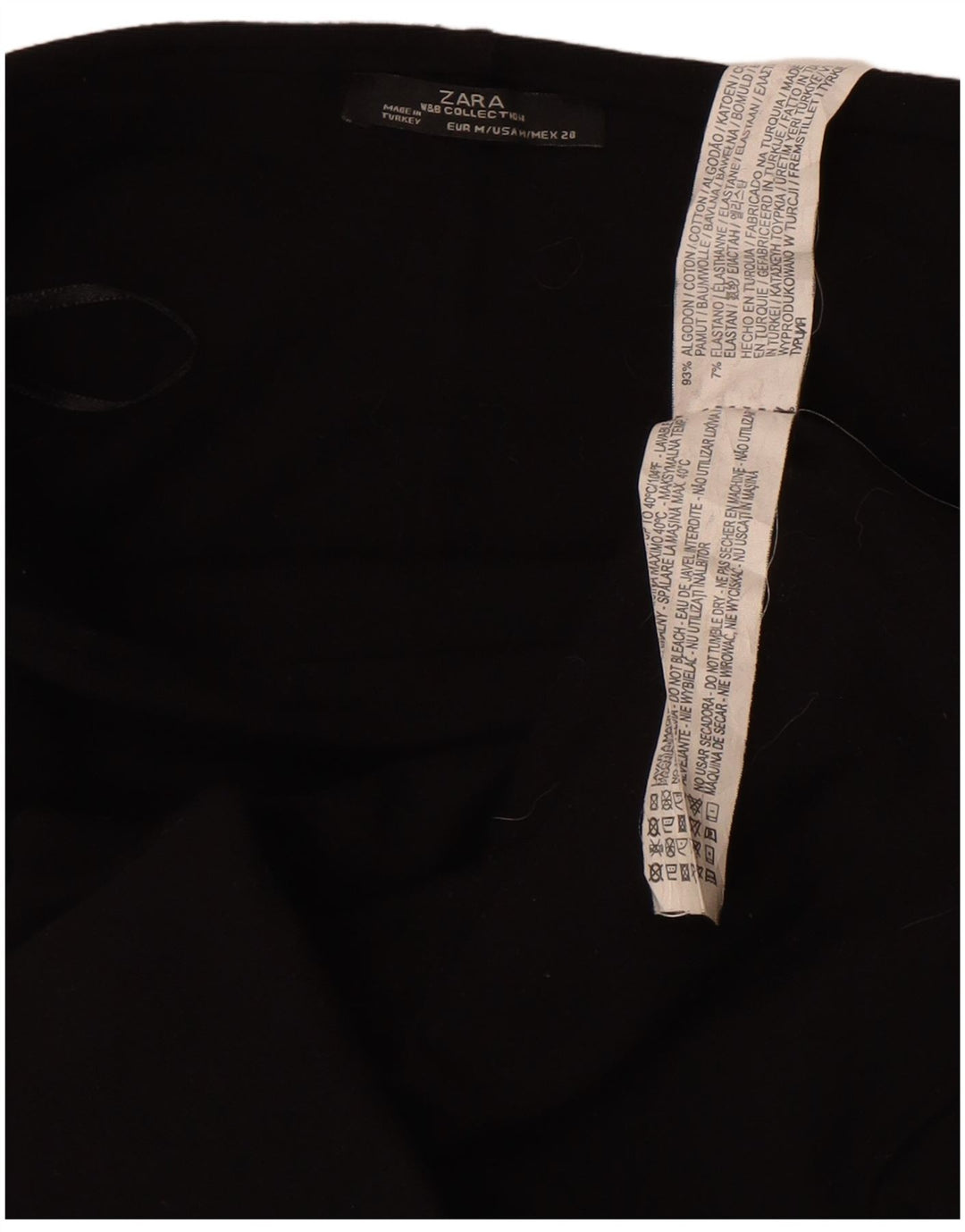 Zara Damen Bleistiftrock Medium W28 Schwarze Baumwolle