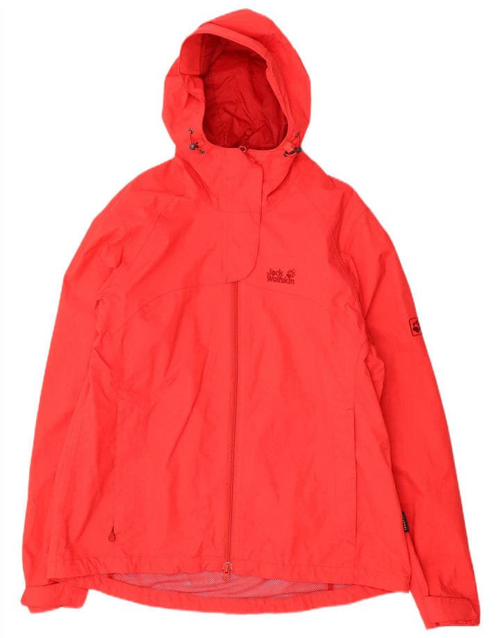 JACK WOLFSKIN Damen Regenjacke mit Kapuze UK 18/20 XL Rot Polyamid