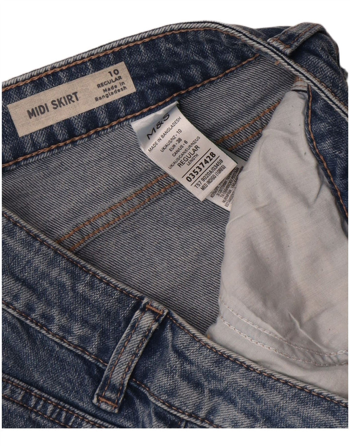 Marks & Spencer Damen-Jeans-Midirock, normal, Gr. 10, Größe S, W30, Blau