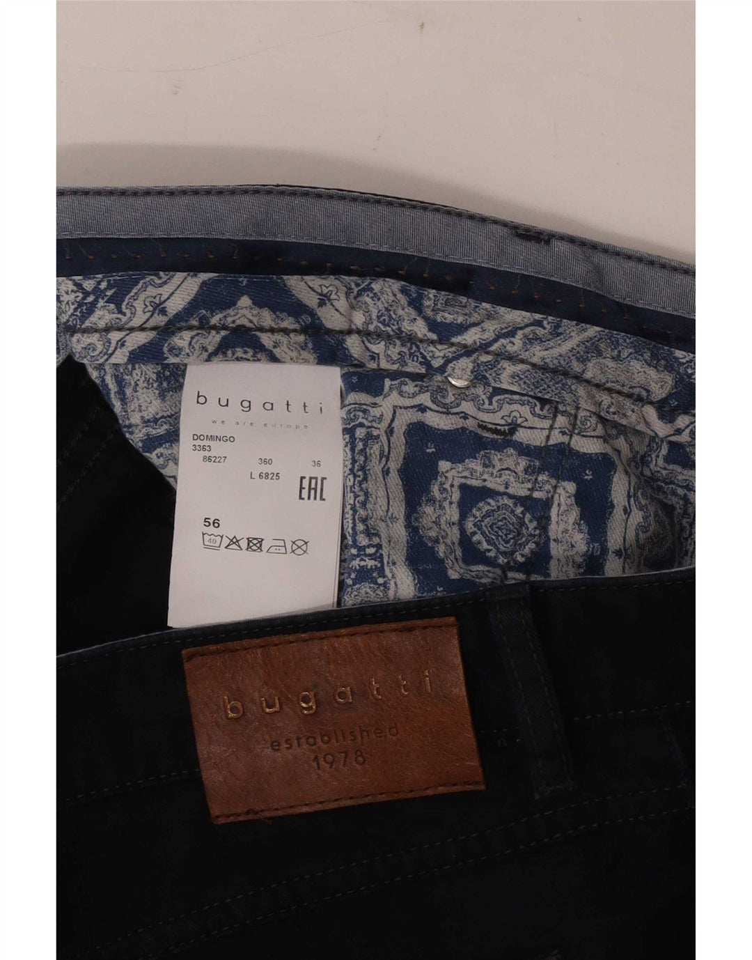 Bugatti Herren gerade Freizeithose W36 L28 marineblaue Baumwolle