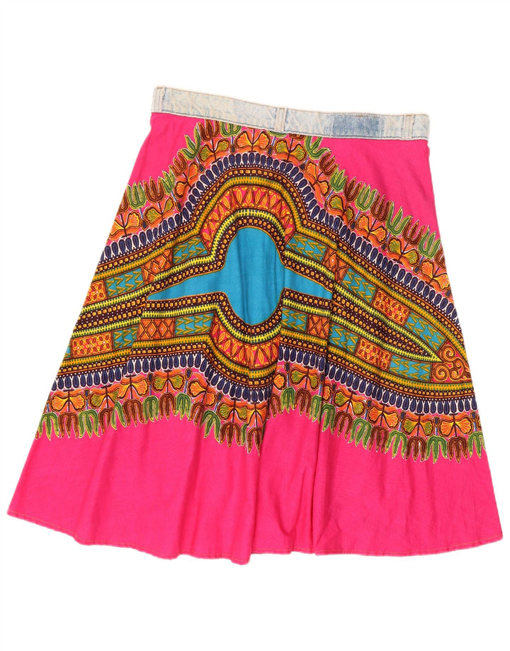 Levi's Asymmetrischer Wickelrock für Damen, W32, groß, rosa, geometrische Baumwolle