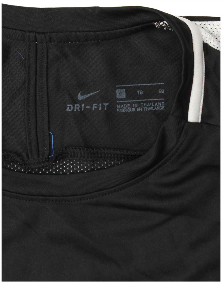 Nike Herren Dri Fit T-Shirt Top XL Schwarz Farbblock