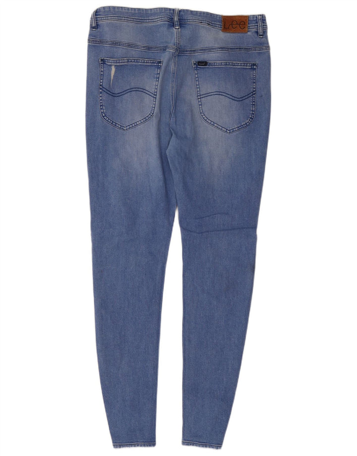 Lee Damen Distressed Skinny Jeans W36 L30 Blaue Baumwolle