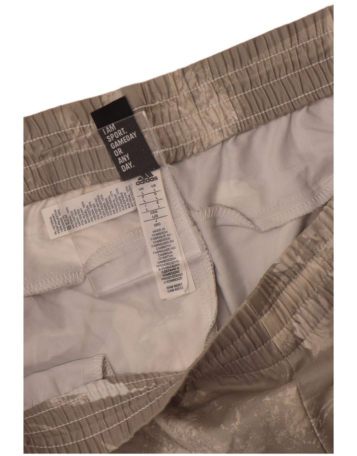 Adidas Herren-Sportshorts, großes graues Batik-Polyester