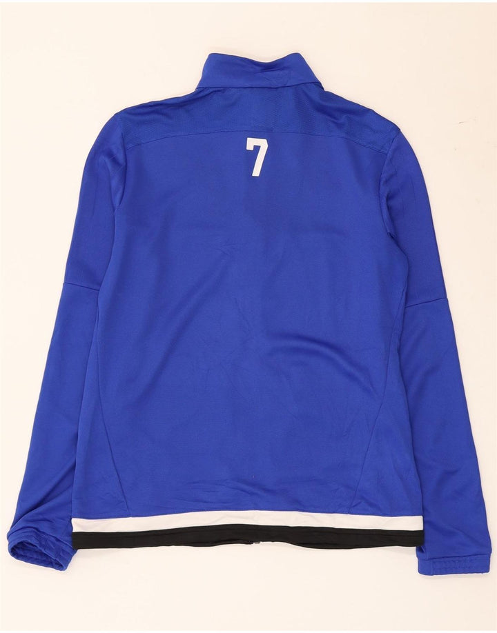 Adidas Damen Royal White Graphic Trainingsanzug Top Jacke UK 12/14 Mittelblau