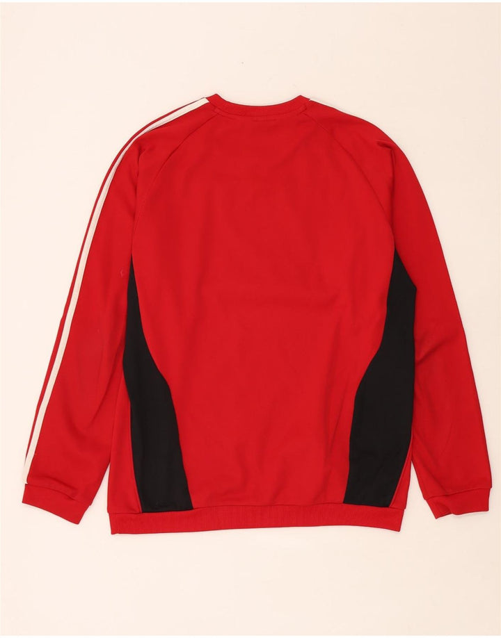 Adidas Herren Sweatshirt Pullover UK 38/40 Mittelrotes Colourblock-Polyester