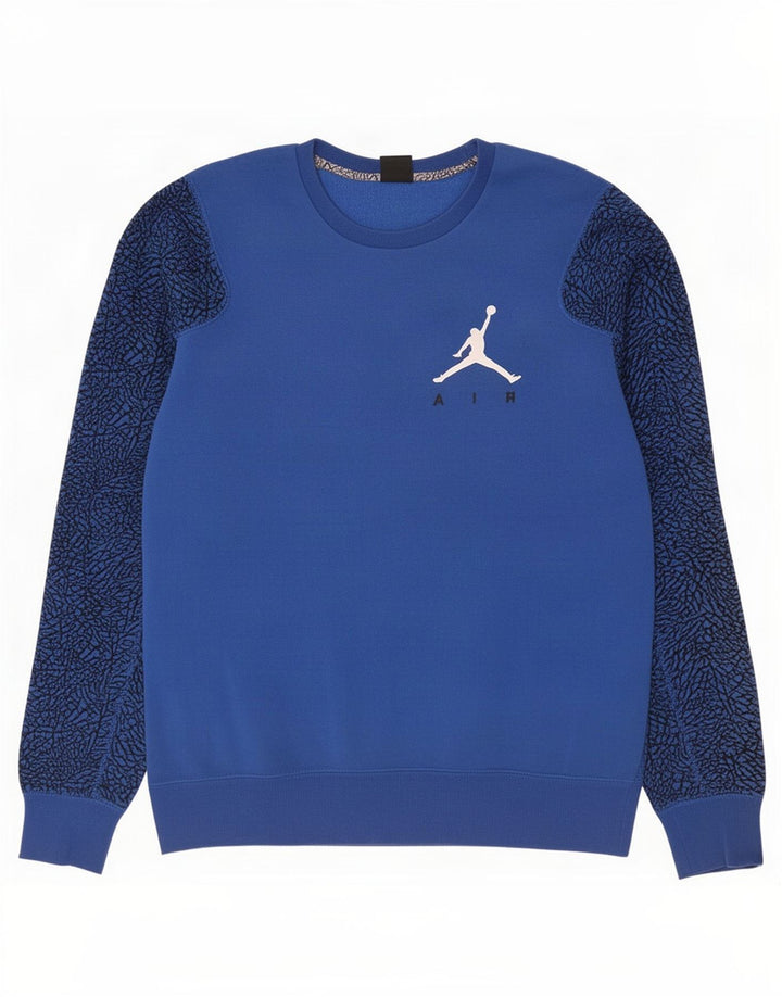 Jordan Herren-Sweatshirt mit abstraktem Muster, mittelblaue Baumwolle