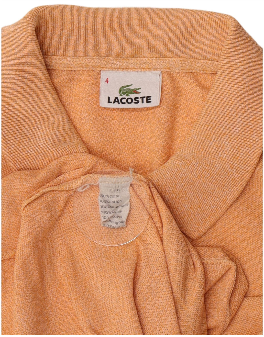 Lacoste Herren-Poloshirt, Größe 4, mittelorange, Colourblock-Baumwolle