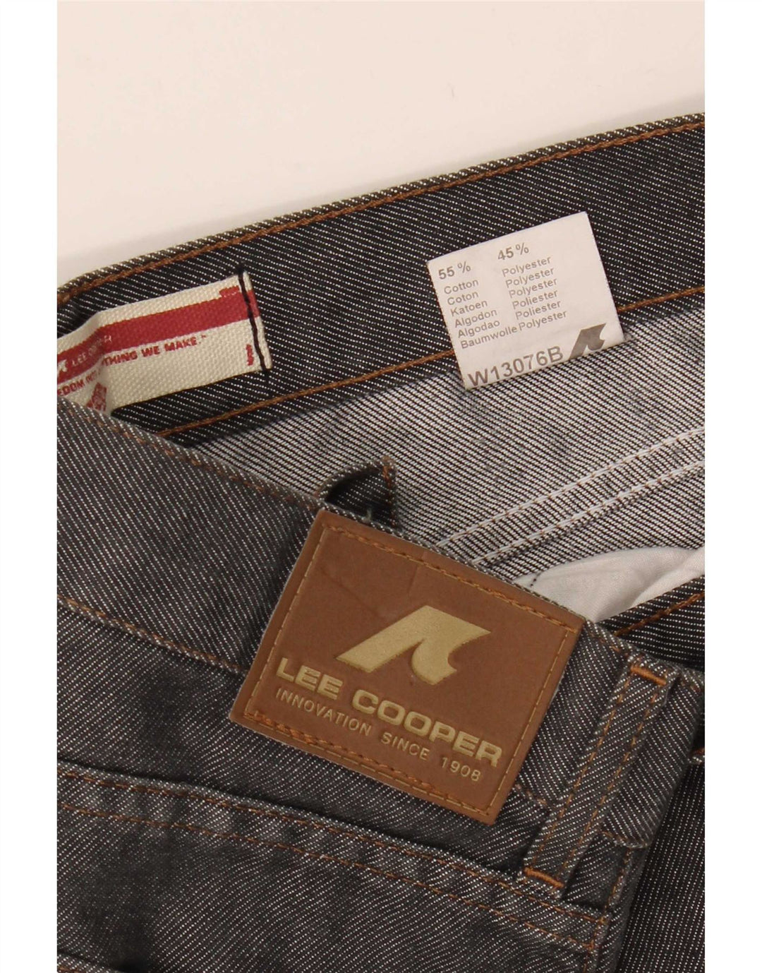 Lee Herren Straight Jeans W35 L29 Graue Baumwolle