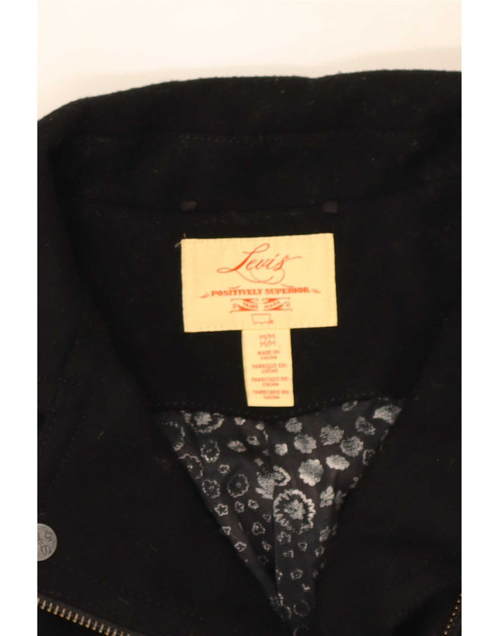 Levi's Damen Bikerjacke UK 14 Mittelschwarze Wolle