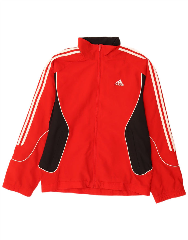 Adidas Herren-Trainingsanzug-Top-Jacke, UK 36/38, kleines rotes Farbblock-Polyester