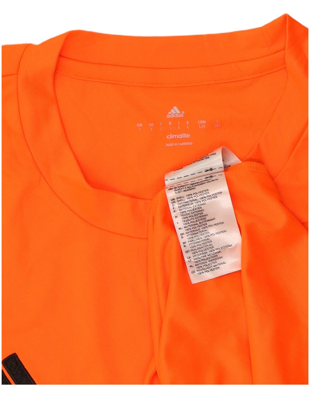 ADIDAS Herren Climalite T-Shirt Top Large Orange Polyester