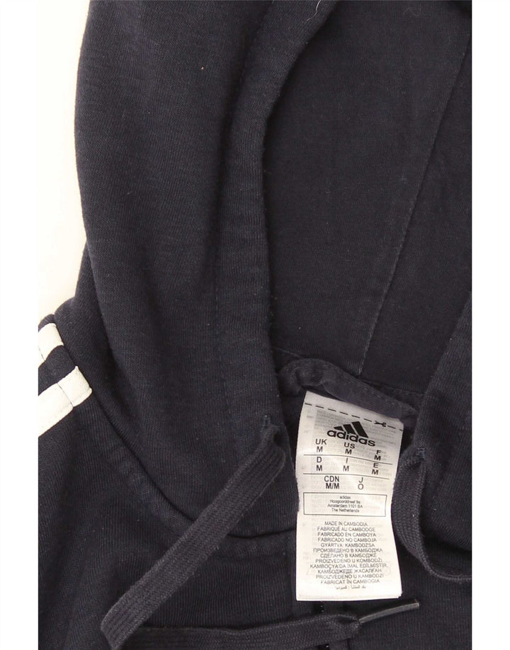 Adidas Herren-Kapuzenpullover mit Reißverschluss, mittlere marineblaue Baumwolle