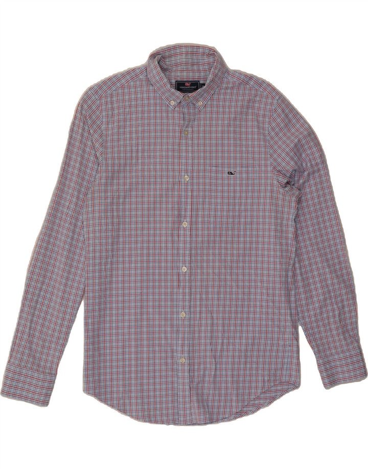 VINEYARD VINES Mens Slim Fit Shirt Medium Blue Check Cotton Vintage Vineyard Vines and Second-Hand Vineyard Vines from Messina Hembry 