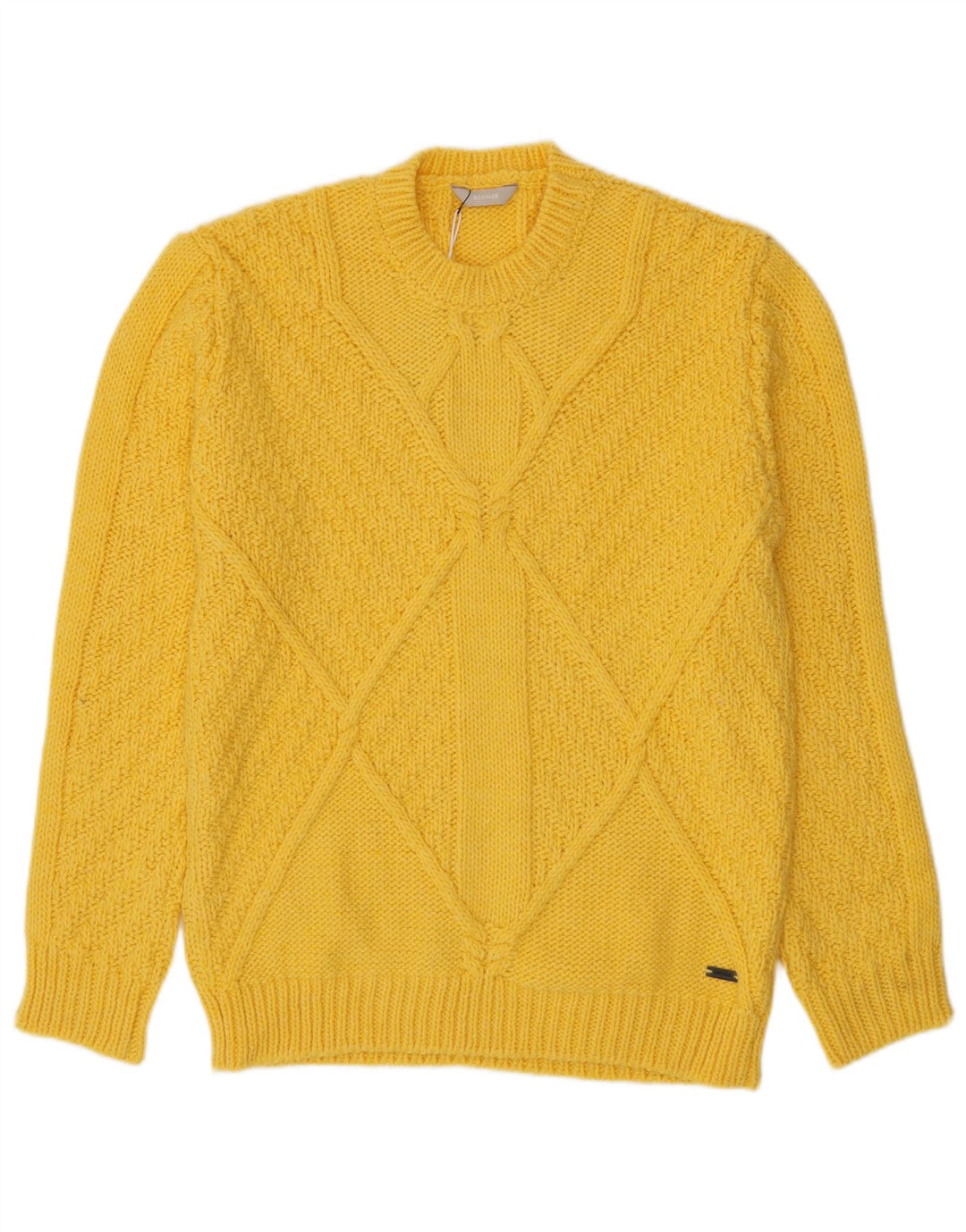 SSEINSE Herren-Pullover mit Rundhalsausschnitt, XL, gelbes Acryl