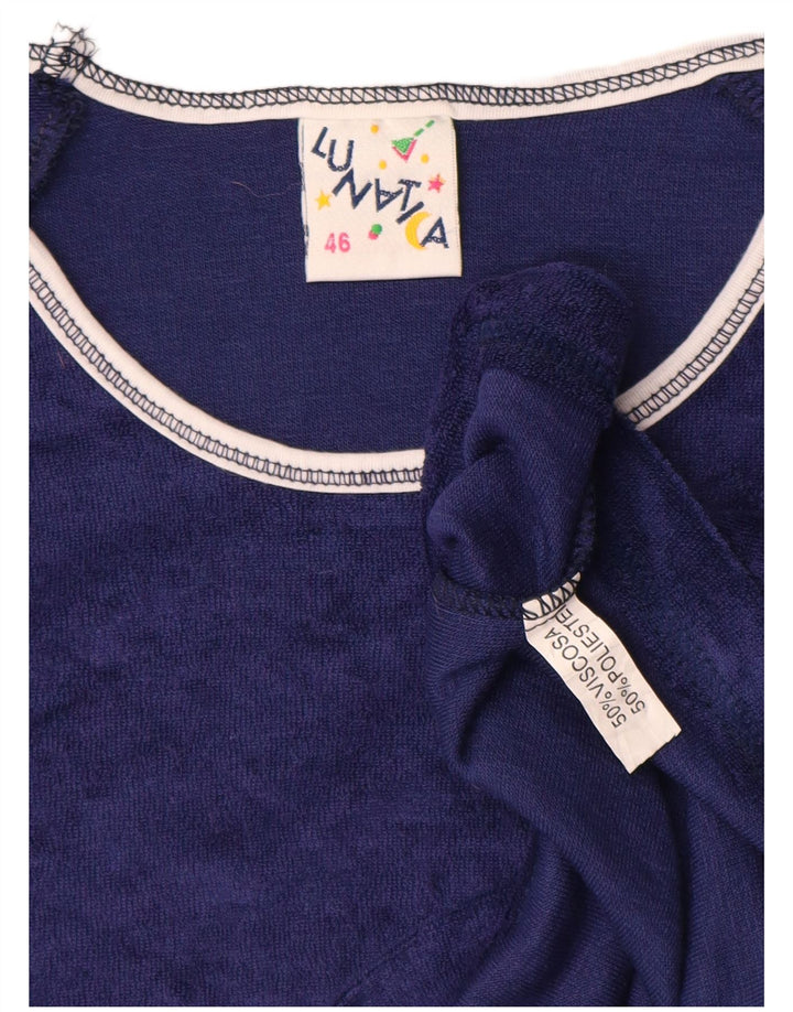 Blu Nauta Damen Crop Top IT 46 Large Blaue Baumwolle