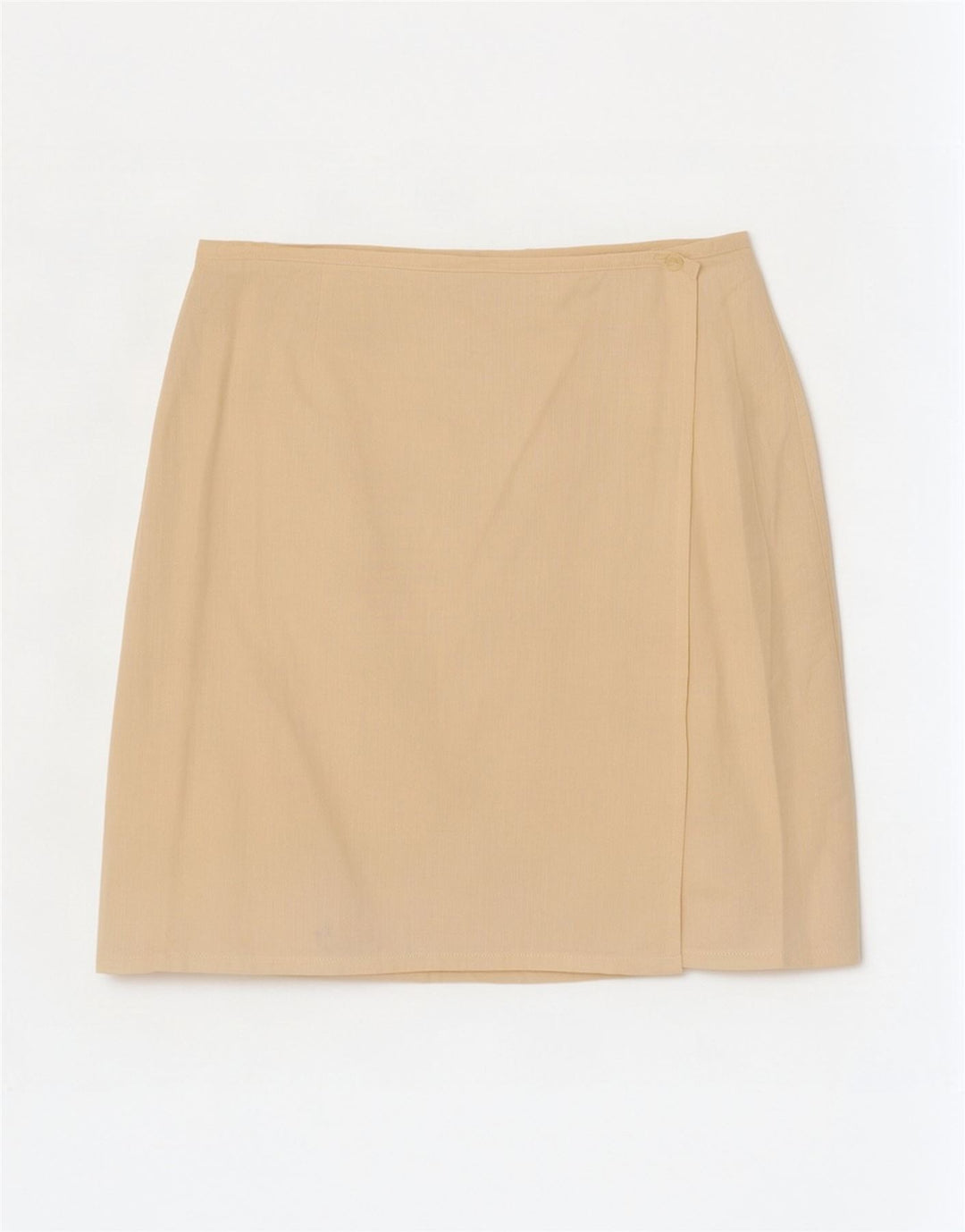 Benetton Damen Mini-Wickelrock IT 44 Medium W28 Beige Baumwolle