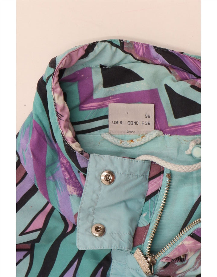 Maser M Damen Übergroßer Regenmantel UK 10 Small Türkis Geometrisch