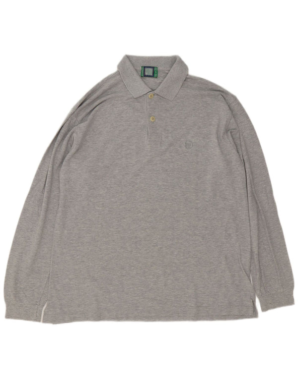 Sergio Tacchini Herren Langarm-Poloshirt IT 54 XL Grau Baumwolle