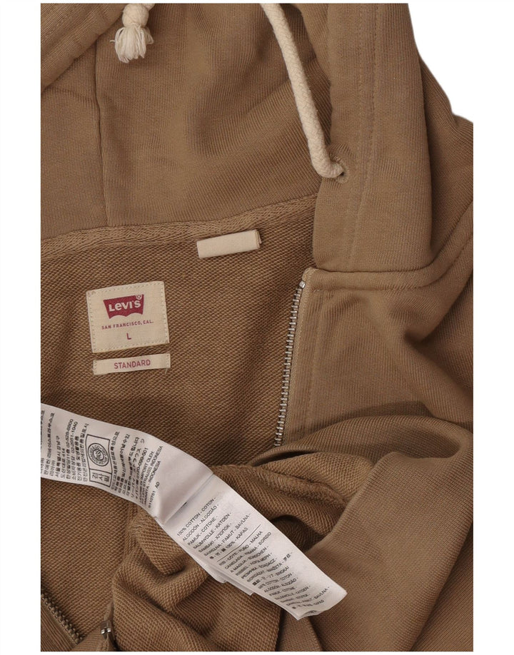 Levi's Herren Standard-Kapuzenpullover mit Reißverschluss, groß, braune Baumwolle